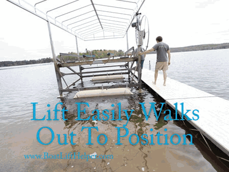Boat Lift floats out for easy palcement and removal
